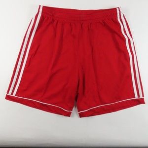 Adidas Boys Shorts Size Large Elastic Waist Red Running Activewear Gym Training